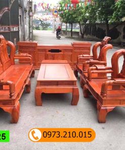 Bộ bàn ghế Tần Thủy Hoàng tay 12 gỗ hương đá GT25