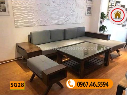 ghế sofa gỗ phòng khách cao cấp SG28
