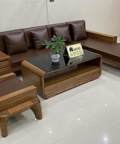sofa chân cong gỗ sồi SG31 xịn