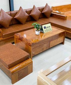 sofa chân cuốn gỗ hương xám SG44