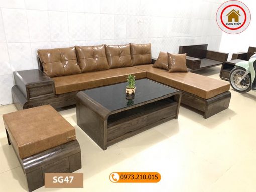 sofa chân cuốn gỗ sồi Nga SG47