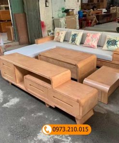 Bộ ghế sofa chân cuốn gỗ sồi Nga SG47