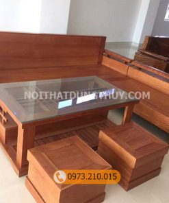 Bộ ghế sofa góc chữ L gỗ đinh hương SG18