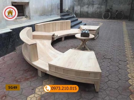 Bộ ghế sofa hình vòng cung gỗ sồi Nga SG49